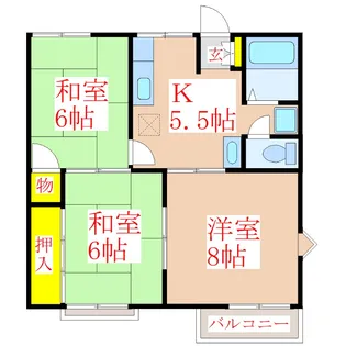 ルミエール 2号棟【1階】の間取り