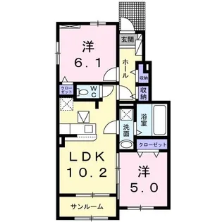 ベル ロテュス【1階】の間取り