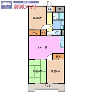 メゾンタキノ【4階】の間取り