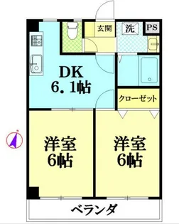 第1八尾ハイツ大森南【3階】の間取り