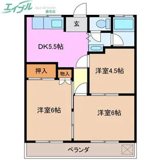 ニューハイツダイソウ【2階】の間取り