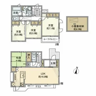 東京都杉並区下井草3【一戸建】の間取り