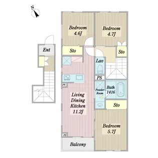 ポルト・ボヌール358【2階】の間取り