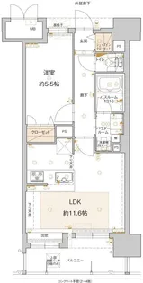 アクタス博多グランミライ【2階】の間取り