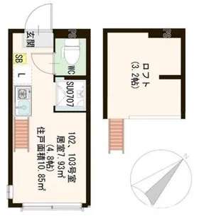 ハーモニーテラス志茂VII【1階】の間取り
