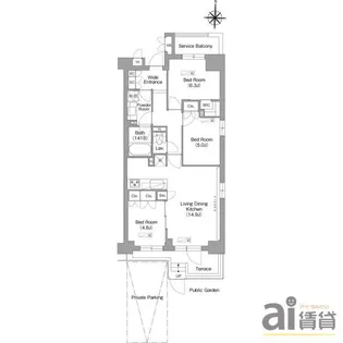 東京都東村山市富士見町1【マンション】の間取り