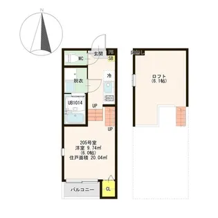 ホロニナテラス【2階】の間取り