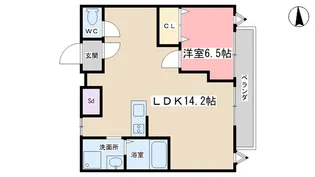 ハーミテージ安朱【1階】の間取り