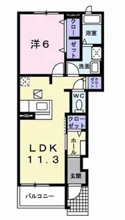 兵庫県加古川市野口町長砂【アパート】の間取り