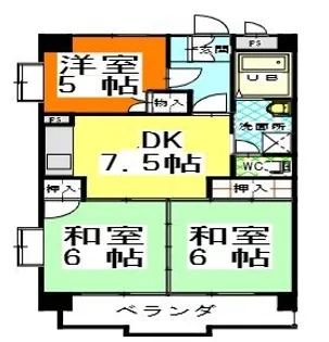 赤田ハイツ【5階】の間取り