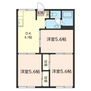 山田ハイツ【1階】の間取り