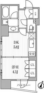ディームス大手町ノース【4階】の間取り