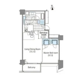 コンフォリア新宿イーストサイドタワー【28階】の間取り