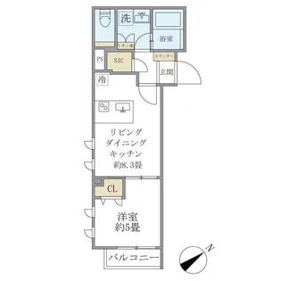 東京都新宿区早稲田鶴巻町【マンション】の間取り