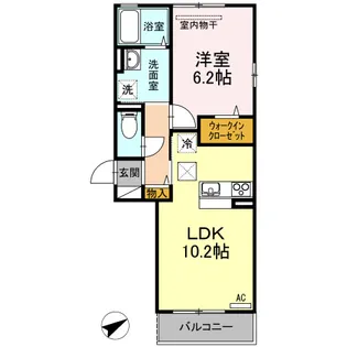 岡山県岡山市北区大供表町【アパート】の間取り