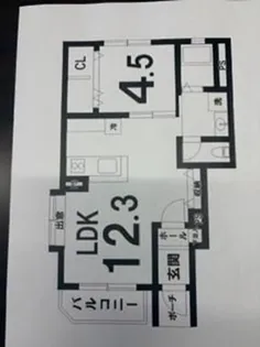 サンハイム麦野【1階】の間取り