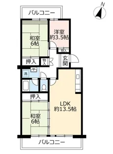 UR鈴の宮【1階】の間取り