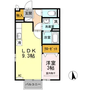 アクシス南島田D【1階】の間取り