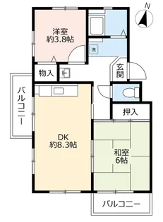 UR中登美第三【2階】の間取り