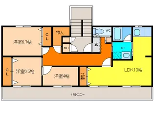 Peace Room B【3階】の間取り