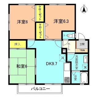 パストラル上ノ台III【1階】の間取り