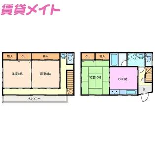 三重県桑名市南寺町【一戸建】の間取り