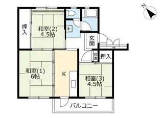 UR北坂戸【4階】の間取り