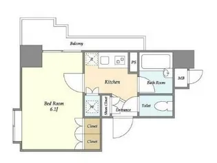 パレステュディオ渋谷STATIONFRONT【6階】の間取り