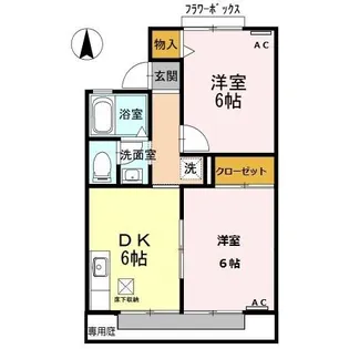 コーポシャルマン【2階】の間取り