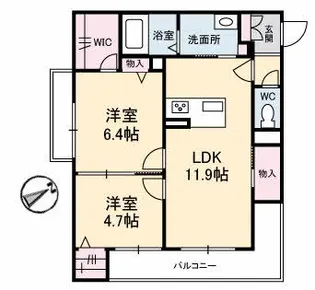 サニーカーサ祇園【3階】の間取り