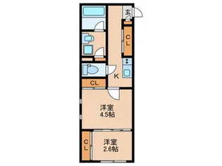 ライフ・モア原B棟【2階】の間取り