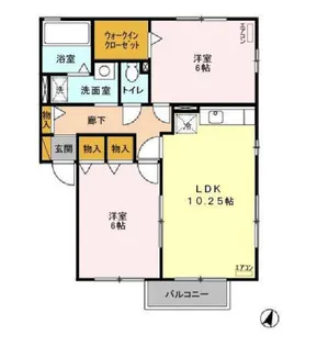 ドミール・シャルマンD【2階】の間取り