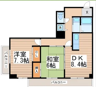 多賀城ロジュマンG棟【1階】の間取り
