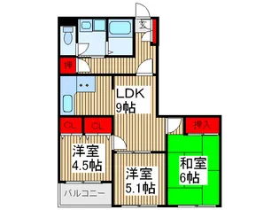 インペリアル志木【2階】の間取り