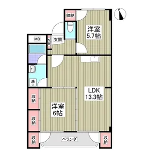 寿ハイツ【3階】の間取り