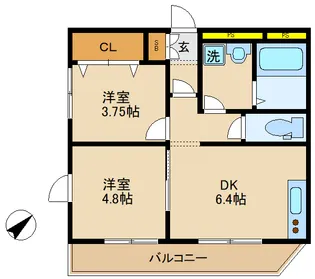 ダイヤモンドクレスト南柏【3階】の間取り