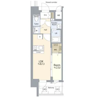 エスリード ザ・レガリア新栄ALTAIER【2階】の間取り