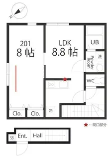 ハーミットクラブハウス星川桜ヶ丘【2階】の間取り