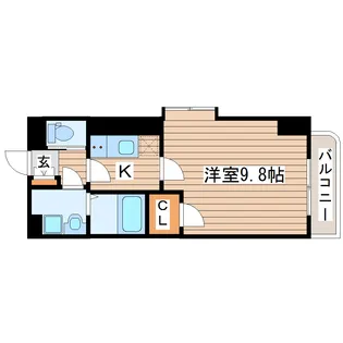 アンソレイユ河原町【5階】の間取り