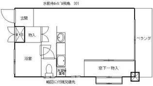 水前寺ルイビル飛鳥【3階】の間取り