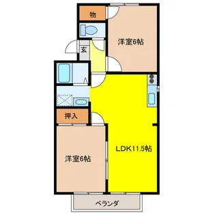 ジョイフルアサイ【2階】の間取り