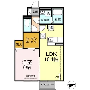 ディアコート三御堂【1階】の間取り