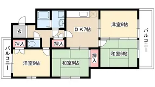 レジオン香流【3階】の間取り