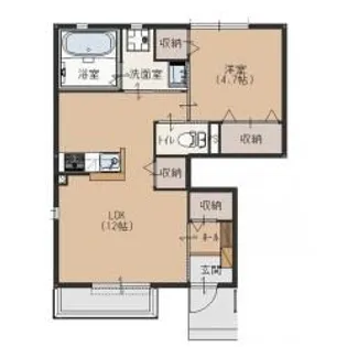 ブランドールB【1階】の間取り