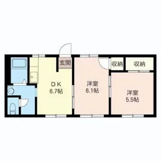 中谷戸ハイツ【1階】の間取り