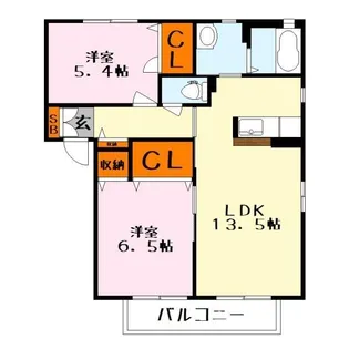 シャーメゾン六条【2階】の間取り