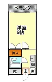 フラワーハイツB【1】【3階】の間取り