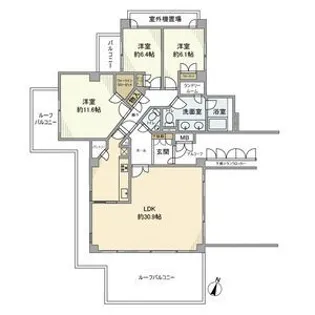 パークハウス・ジオ六番町【5階】の間取り
