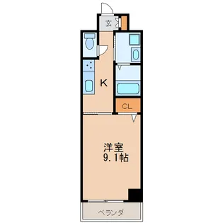 パラシオン車道 西館【9階】の間取り