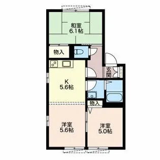 ファミールHARA A【1階】の間取り